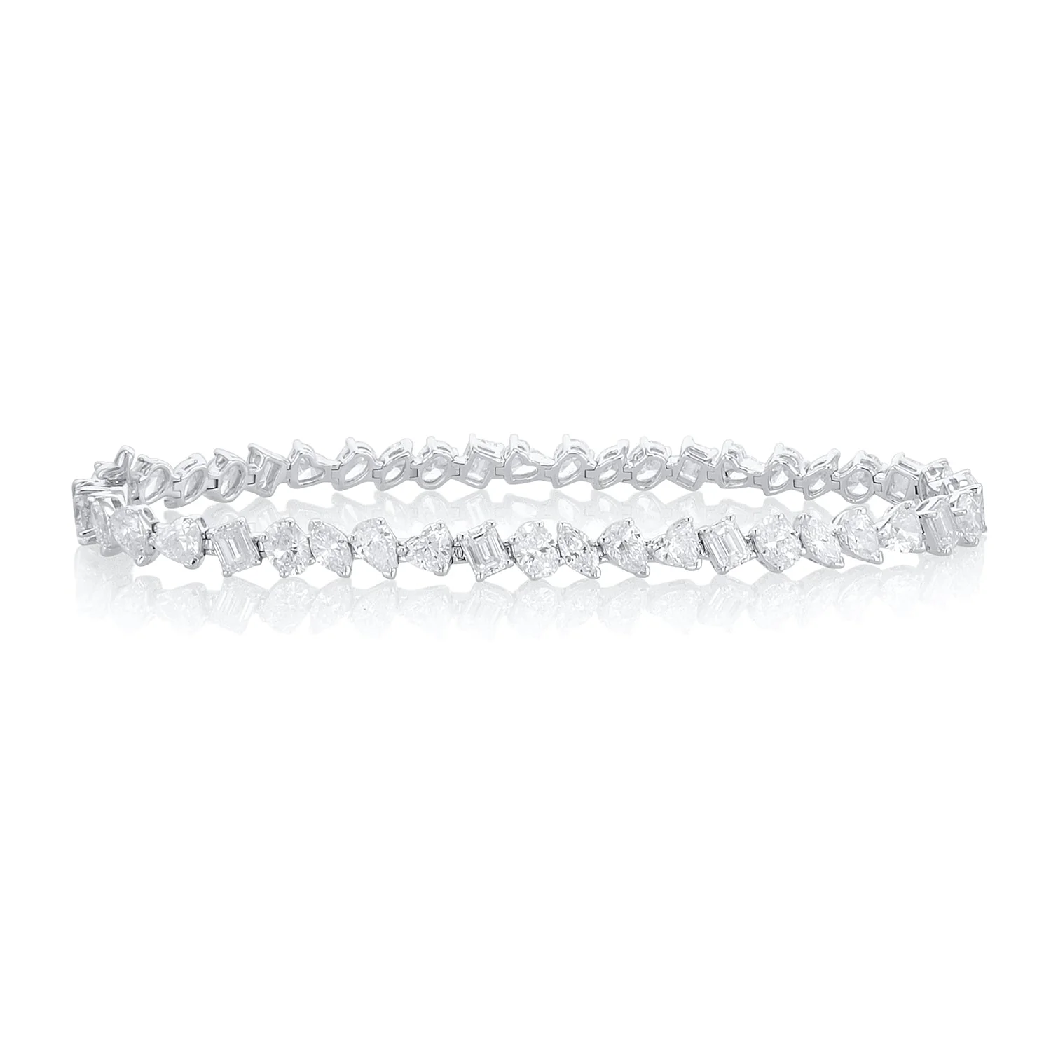 9.30 Carat Mixed Fancy Shape Diamond Line Bracelet - Image 2