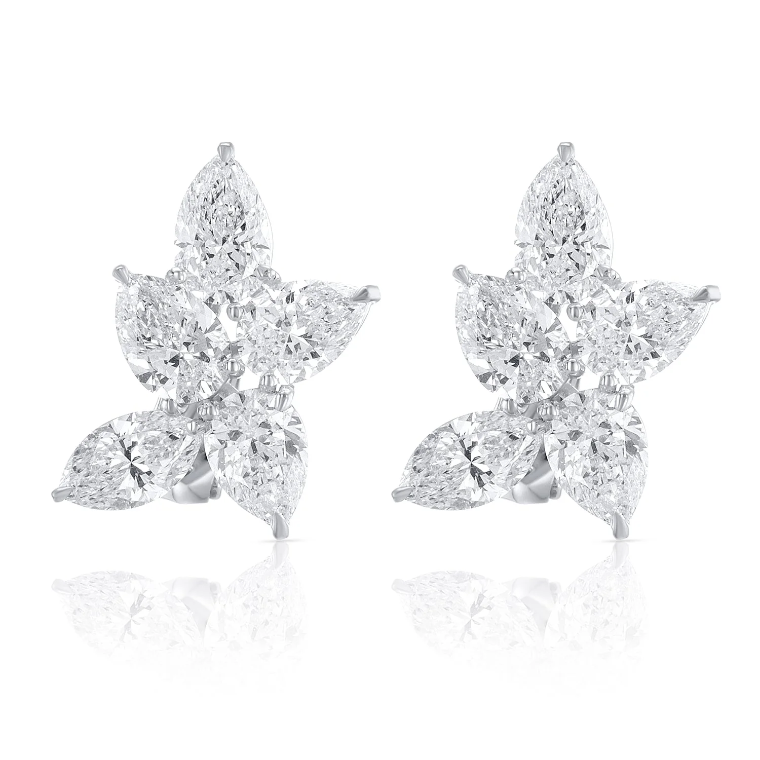 9.70 Carats Natural Diamond Cluster Earrings - Image 3