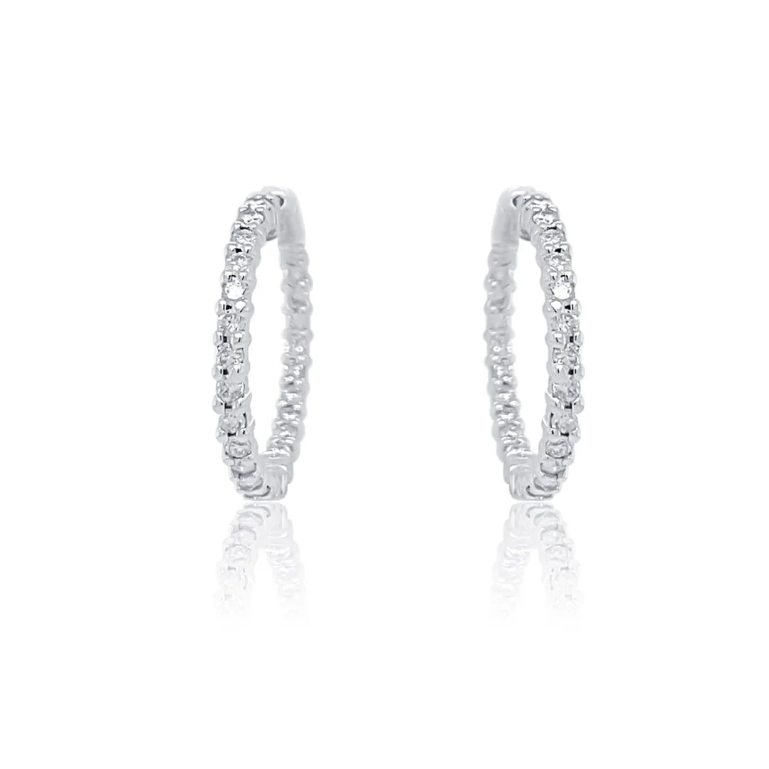 1.50 Carats Natural Diamond Inside-Out Hoop Earrings