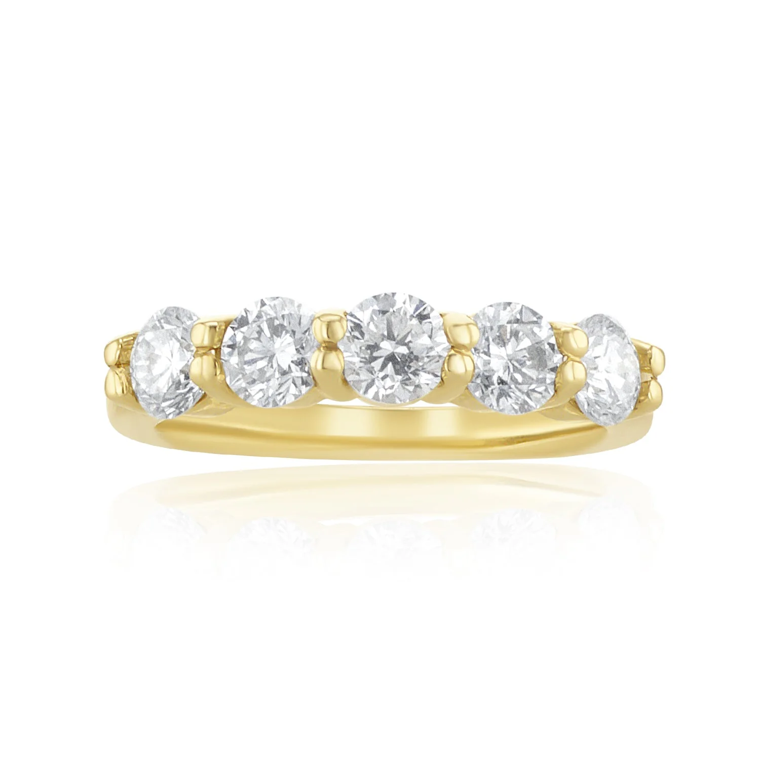 1.37 Carat Lab Grown Diamond Band in 14k Yellow Gold - Image 2