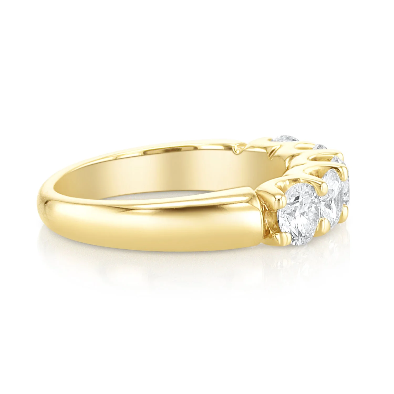 1.61 Carat Natural Diamond 5 Stone Band in 14K Yellow Gold - Image 2